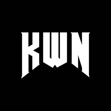 Teknoloji şirketi için KWN mektup logosu tasarımı. KWN logo tasarımı siyah ve beyaz renk kombinasyonu. KWN logosu, KWN vektörü, KWN tasarımı, KWN simgesi, KWN alfabesi. KWN tipografi logosu tasarımı.