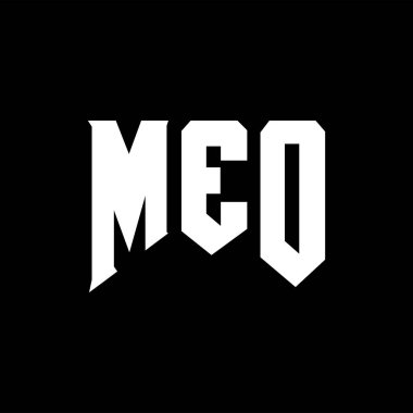 Teknoloji şirketi için MEO harf logosu tasarımı. MEO logo tasarımı siyah ve beyaz renk kombinasyonu. MEO logosu, MEO vektörü, MEO tasarımı, MEO simgesi, MEO alfabesi. MEO tipografi logosu tasarımı.