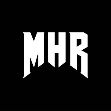 Teknoloji şirketi için MHR harf logosu tasarımı. MHR logosu siyah-beyaz renk kombinasyonu tasarladı. MHR logosu, MHR vektörü, MHR tasarımı, MHR simgesi, MHR alfabesi. MHR tipografi logosu tasarımı.