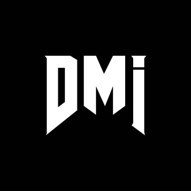 Teknoloji şirketi için DMI mektup logosu tasarımı. DMI logo tasarımı siyah ve beyaz renk kombinasyonu. DMI logosu, DMI vektörü, DMI tasarımı, DMI simgesi, DMI alfabesi. DMI tipografi logosu tasarımı.