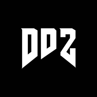 Teknoloji şirketi için DDZ harf logosu tasarımı. DDZ logo tasarımı siyah ve beyaz renk kombinasyonu. DDZ logosu, DDZ vektörü, DDZ tasarımı, DDZ simgesi, DDZ alfabesi. DDZ tipografi logosu tasarımı.