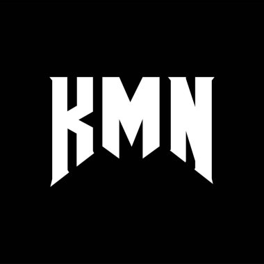 Teknoloji şirketi için KMN harf logosu tasarımı. KMN logo tasarımı siyah ve beyaz renk kombinasyonu. KMN logosu, KMN vektörü, KMN tasarımı, KMN simgesi, KMN alfabesi. KMN tipografi logosu tasarımı.