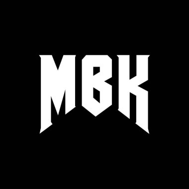 Teknoloji şirketi için MBK harf logosu tasarımı. MBK logo tasarımı siyah ve beyaz renk kombinasyonu. MBK logosu, MBK vektörü, MBK tasarımı, MBK simgesi, MBK alfabesi. MBK tipografi logosu tasarımı.