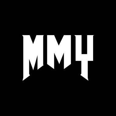 Teknoloji şirketi için MMY mektup logosu tasarımı. MMY logo tasarımı siyah ve beyaz renk kombinasyonu. Mmy logosu, Mmy vektörü, Mmy tasarımı, Mmy simgesi, Mmy alfabesi. MMY tipografi logosu tasarımı.