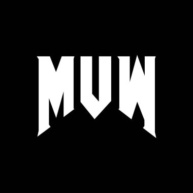 Teknoloji şirketi için MVW harf logosu tasarımı. MVW logo tasarımı siyah ve beyaz renk kombinasyonu. MVW logosu, MVW vektörü, MVW tasarımı, MVW simgesi, MVW alfabesi. MVW tipografi logosu tasarımı.