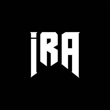 Teknoloji şirketi için IRA mektup logosu tasarımı. IRA logosu siyah-beyaz renk kombinasyonu tasarladı. IRA logosu, IRA vektörü, IRA tasarımı, IRA simgesi, IRA alfabesi. IRA tipografi logosu tasarımı.