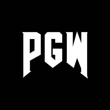 Teknoloji şirketi için PGW harf logosu tasarımı. PGW logo tasarımı siyah beyaz renk kombinasyonu. PGW logosu, PGW vektörü, PGW tasarımı, PGW simgesi, PGW alfabesi. PGW tipografi logosu tasarımı.