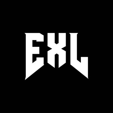 Teknoloji şirketi için EXL harf logosu tasarımı. EXL logo tasarımı siyah ve beyaz renk kombinasyonu. EXL logosu, EXL vektörü, EXL tasarımı, EXL simgesi, EXL alfabesi. EXL tipografi logosu tasarımı.