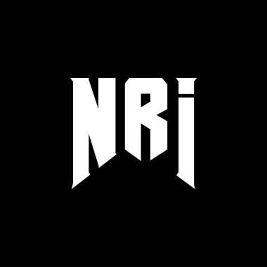 Teknoloji şirketi için NRI mektup logosu tasarımı. NRI logo tasarımı siyah ve beyaz renk kombinasyonu. NRI logosu, NRI vektörü, NRI tasarımı, NRI simgesi, NRI alfabesi. NRI tipografi logosu tasarımı.