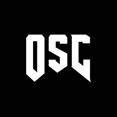 Teknoloji şirketi için OSC harf logosu tasarımı. OSC logo tasarımı siyah-beyaz renk kombinasyonu. OSC logosu, OSC vektörü, OSC tasarımı, OSC simgesi, OSC alfabesi. OSC tipografi logosu tasarımı.