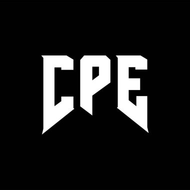 Teknoloji şirketi için CPE harf logosu tasarımı. CPE logo tasarımı siyah ve beyaz renk kombinasyonu. CPE logosu, CPE vektörü, CPE tasarımı, CPE simgesi, CPE alfabesi. CPE tipografi logosu tasarımı.