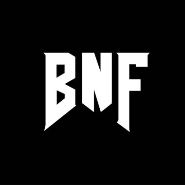 Teknoloji şirketi için BNF mektup logosu tasarımı. BNF logo tasarımı siyah ve beyaz renk kombinasyonu. BNF logosu, BNF vektörü, BNF tasarımı, BNF simgesi, BNF alfabesi. BNF tipografi logosu tasarımı.