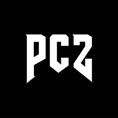 Teknoloji şirketi için PCZ harf logosu tasarımı. PCZ logo tasarımı siyah ve beyaz renk kombinasyonu. PCZ logosu, PCZ vektörü, PCZ tasarımı, PCZ simgesi, PCZ alfabesi. PCZ tipografi logosu tasarımı.