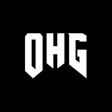 Teknoloji şirketi için OHG harf logosu tasarımı. OHG logo tasarımı siyah ve beyaz renk kombinasyonu. OHG logosu, OHG vektörü, OHG tasarımı, OHG simgesi, OHG alfabesi. OHG tipografi logosu tasarımı.