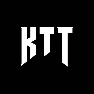Teknoloji şirketi için KTT mektup logosu tasarımı. KTT logo tasarımı siyah ve beyaz renk kombinasyonu. KTT logosu, KTT vektörü, KTT tasarımı, KTT simgesi, KTT alfabesi. KTT tipografi logo tasarımı.