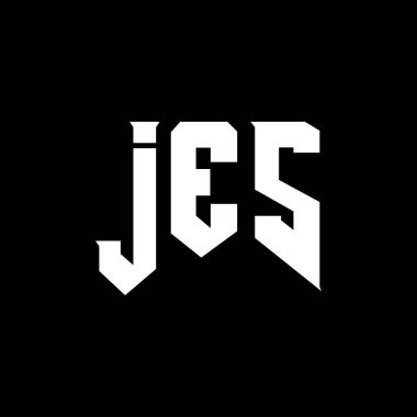 Teknoloji şirketi için JES mektup logosu tasarımı. JES logo tasarımı siyah ve beyaz renk kombinasyonu. JES logosu, JES vektörü, JES tasarımı, JES simgesi, JES alfabesi. JES tipografi logosu tasarımı.