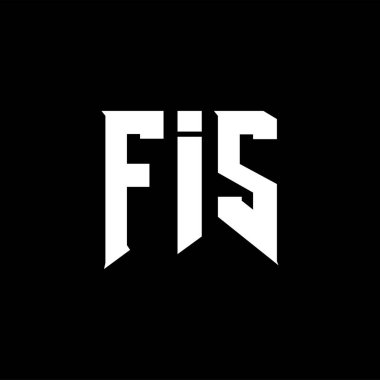 Teknoloji şirketi için FIS mektup logosu tasarımı. FIS logo tasarımı siyah ve beyaz renk kombinasyonu. FIS logosu, FIS vektörü, FIS tasarımı, FIS simgesi, FIS alfabesi. FIS tipografi logosu tasarımı.