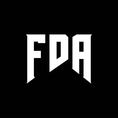 Teknoloji şirketi için FDA mektup logosu tasarımı. FDA logo tasarımı siyah-beyaz renk kombinasyonu. FDA logosu, FDA vektörü, FDA tasarımı, FDA simgesi, FDA alfabesi. FDA tipografi logosu tasarımı.