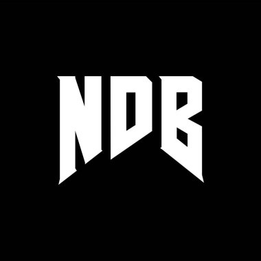 Teknoloji şirketi için NDB harf logosu tasarımı. NDB logo tasarımı siyah ve beyaz renk kombinasyonu. NDB logosu, NDB vektörü, NDB tasarımı, NDB simgesi, NDB alfabesi. NDB tipografi logosu tasarımı.