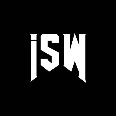 Teknoloji şirketi için ISW mektup logosu tasarımı. ISW logo tasarımı siyah ve beyaz renk kombinasyonu. ISW logosu, ISW vektörü, ISW tasarımı, ISW simgesi, ISW alfabesi. ISW tipografi logosu tasarımı.