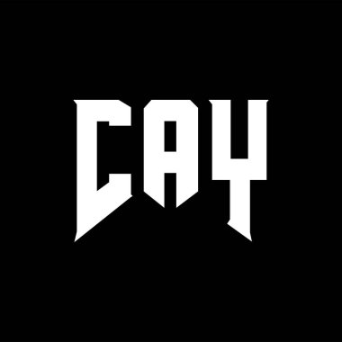 Teknoloji şirketi için CAY harf logosu tasarımı. CAY logo tasarımı siyah ve beyaz renk kombinasyonu. CAY logosu, CAY vektörü, CAY tasarımı, CAY simgesi, CAY alfabesi. CAY tipografi logosu tasarımı.