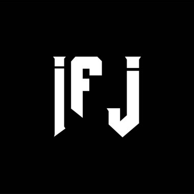 Teknoloji şirketi için IFJ mektup logosu tasarımı. IFJ logo tasarımı siyah ve beyaz renk kombinasyonu. IFJ logosu, IFJ vektörü, IFJ tasarımı, IFJ simgesi, IFJ alfabesi. IFJ tipografi logosu tasarımı.