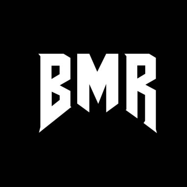 Teknoloji şirketi için BMR harf logosu tasarımı. BMR logo tasarımı siyah ve beyaz renk kombinasyonu. BMR logosu, BMR vektörü, BMR tasarımı, BMR simgesi, BMR alfabesi. BMR tipografi logosu tasarımı.