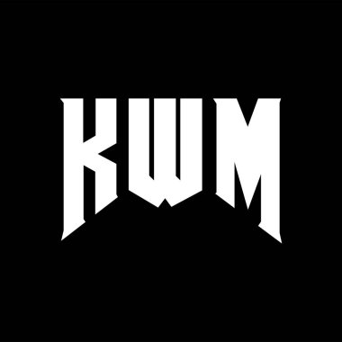 Teknoloji şirketi için KWM mektup logosu tasarımı. KWM logo tasarımı siyah ve beyaz renk kombinasyonu. KWM logosu, KWM vektörü, KWM tasarımı, KWM simgesi, KWM alfabesi. KWM tipografi logosu tasarımı.