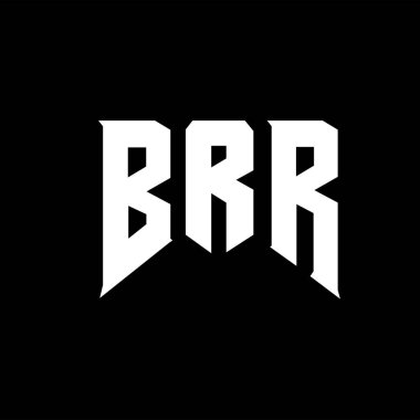 Teknoloji şirketi için BRR harf logosu tasarımı. BRR logo tasarımı siyah ve beyaz renk kombinasyonu. BRR logosu, BRR vektörü, BRR dizaynı, BRR simgesi, BRR alfabesi. BRR tipografi logosu tasarımı.