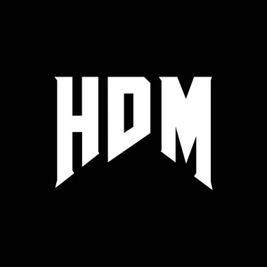 Teknoloji şirketi için HDM mektup logosu tasarımı. HDM logo tasarımı siyah ve beyaz renk kombinasyonu. HDM logosu, HDM vektörü, HDM tasarımı, HDM simgesi, HDM alfabesi. HDM tipografi logosu tasarımı.