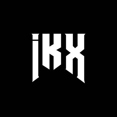 Teknoloji şirketi için IKX mektup logosu tasarımı. IKX logo tasarımı siyah ve beyaz renk kombinasyonu. IKX logosu, IKX vektörü, IKX tasarımı, IKX simgesi, IKX alfabesi. IKX tipografi logosu tasarımı.