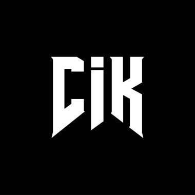 Teknoloji şirketi için CIK mektup logosu tasarımı. CIK logo tasarımı siyah-beyaz renk kombinasyonu. CIK logosu, CIK vektörü, CIK tasarımı, CIK simgesi, CIK alfabesi. CIK tipografi logosu tasarımı.