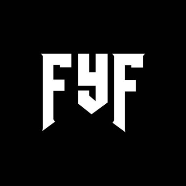Teknoloji şirketi için FYF mektup logosu tasarımı. FYF logo tasarımı siyah ve beyaz renk kombinasyonu. FYF logosu, FYF vektörü, FYF tasarımı, FYF simgesi, FYF alfabesi. FYF tipografi logosu tasarımı.