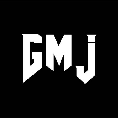 Teknoloji şirketi için GMJ harf logosu tasarımı. GMJ logo tasarımı siyah ve beyaz renk kombinasyonu. GMJ logosu, GMJ vektörü, GMJ tasarımı, GMJ simgesi, GMJ alfabesi. GMJ tipografi logosu tasarımı.