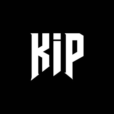 Teknoloji şirketi için KIP mektup logosu tasarımı. KIP logosu siyah ve beyaz renk kombinasyonu tasarladı. KIP logosu, KIP vektörü, KIP tasarımı, KIP simgesi, KIP alfabesi. KIP tipografi logo tasarımı.