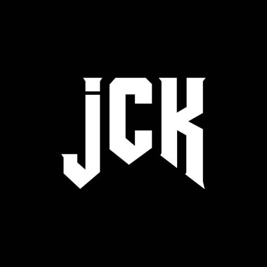 Teknoloji şirketi için JCK mektup logosu tasarımı. JCK logo tasarımı siyah ve beyaz renk kombinasyonu. JCK logosu, JCK vektörü, JCK tasarımı, JCK simgesi, JCK alfabesi. JCK tipografi logosu tasarımı.