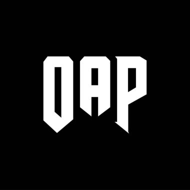 Teknoloji şirketi için OAP mektup logosu tasarımı. OAP logo tasarımı siyah ve beyaz renk kombinasyonu. OAP logosu, OAP vektörü, OAP tasarımı, OAP simgesi, OAP alfabesi. OAP tipografi logosu tasarımı.