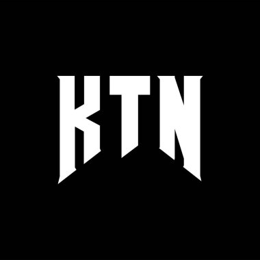 Teknoloji şirketi için KTN harf logosu tasarımı. KTN logo tasarımı siyah ve beyaz renk kombinasyonu. KTN logosu, KTN vektörü, KTN tasarımı, KTN simgesi, KTN alfabesi. KTN tipografi logosu tasarımı.