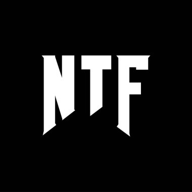 Teknoloji şirketi için NTF mektup logosu tasarımı. NTF logo tasarımı siyah ve beyaz renk kombinasyonu. NTF logosu, NTF vektörü, NTF tasarımı, NTF simgesi, NTF alfabesi. NTF tipografi logosu tasarımı.