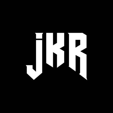 JKR teknoloji şirketi için harf logosu tasarımı. JKR logo tasarımı siyah ve beyaz renk kombinasyonu. JKR logosu, JKR vektörü, JKR tasarımı, JKR simgesi, JKR alfabesi. JKR tipografi logosu tasarımı.