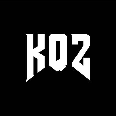Teknoloji şirketi için KQZ harf logosu tasarımı. KQZ logo tasarımı siyah ve beyaz renk kombinasyonu. KQZ logosu, KQZ vektörü, KQZ tasarımı, KQZ simgesi, KQZ alfabesi. KQZ tipografi logosu tasarımı.