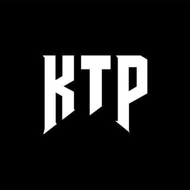Teknoloji şirketi için KTP harf logosu tasarımı. KTP logo tasarımı siyah ve beyaz renk kombinasyonu. KTP logosu, KTP vektörü, KTP tasarımı, KTP simgesi, KTP alfabesi. KTP tipografi logosu tasarımı.