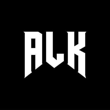 Teknoloji şirketi için ALK mektup logosu tasarımı. ALK logo tasarımı siyah ve beyaz renk kombinasyonu. ALK logosu, ALK vektörü, ALK tasarımı, ALK simgesi, ALK alfabesi. ALK tipografi logosu tasarımı.
