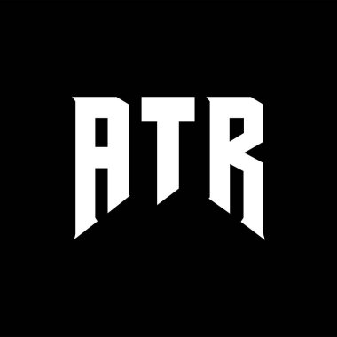 ATR 'nin teknoloji şirketi için logo tasarımı. ATR logo tasarımı siyah ve beyaz renk kombinasyonu. ATR logosu, ATR vektörü, ATR tasarımı, ATR simgesi, ATR alfabesi. ATR tipografi logo tasarımı.