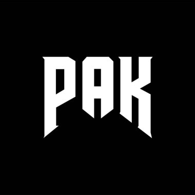 Teknoloji şirketi için PAK mektup logosu tasarımı. PAK logosu siyah-beyaz renk kombinasyonu tasarladı. PAK logosu, PAK vektörü, PAK tasarımı, PAK simgesi, PAK alfabesi. PAK tipografi logosu tasarımı.