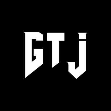 Teknoloji şirketi için GTJ mektup logosu tasarımı. GTJ logo tasarımı siyah ve beyaz renk kombinasyonu. GTJ logosu, GTJ vektörü, GTJ tasarımı, GTJ simgesi, GTJ alfabesi. GTJ tipografi logo tasarımı.