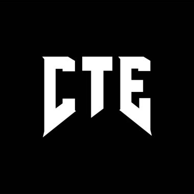Teknoloji şirketi için CTE mektup logosu tasarımı. CTE logo tasarımı siyah ve beyaz renk kombinasyonu. CTE logosu, CTE vektörü, CTE tasarımı, CTE simgesi, CTE alfabesi. CTE tipografi logosu tasarımı.