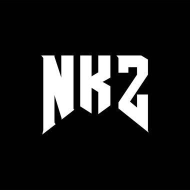 Teknoloji şirketi için NKZ harf logosu tasarımı. NKZ logo tasarımı siyah ve beyaz renk kombinasyonu. NKZ logosu, NKZ vektörü, NKZ tasarımı, NKZ simgesi, NKZ alfabesi. NKZ tipografi logosu tasarımı.