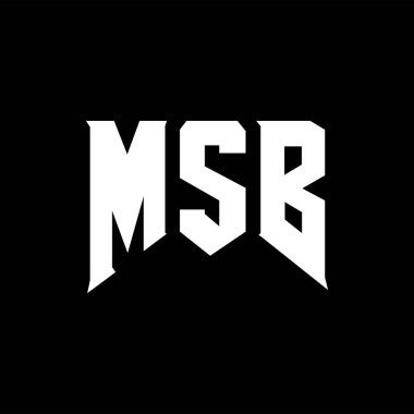 Teknoloji şirketi için MSB mektup logosu tasarımı. MSB logo tasarımı siyah ve beyaz renk kombinasyonu. MSB logosu, MSB vektörü, MSB tasarımı, MSB simgesi, MSB alfabesi. MSB tipografi logosu tasarımı.