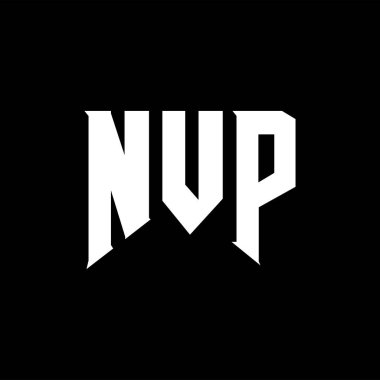 Teknoloji şirketi için NVP mektup logosu tasarımı. MVP logosu siyah ve beyaz renk kombinasyonu tasarladı. NVP logosu, NVP vektörü, NVP tasarımı, NVP simgesi, NVP alfabesi. NVP tipografi logosu tasarımı.